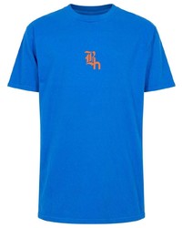 blaues bedrucktes T-Shirt mit einem Rundhalsausschnitt von Brockhampton