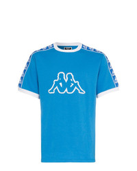 blaues bedrucktes T-Shirt mit einem Rundhalsausschnitt von Charm's