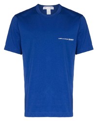 blaues bedrucktes T-Shirt mit einem Rundhalsausschnitt von Comme Des Garcons SHIRT