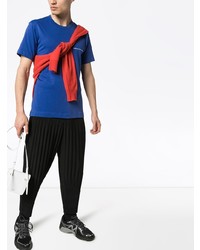 blaues bedrucktes T-Shirt mit einem Rundhalsausschnitt von Comme Des Garcons SHIRT