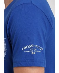 blaues bedrucktes T-Shirt mit einem Rundhalsausschnitt von Crosshatch