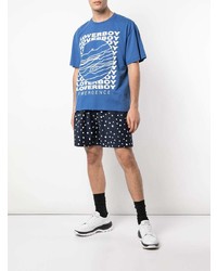 blaues bedrucktes T-Shirt mit einem Rundhalsausschnitt von Charles Jeffrey Loverboy