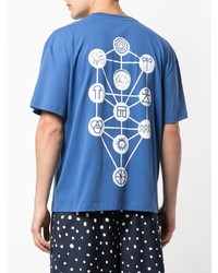 blaues bedrucktes T-Shirt mit einem Rundhalsausschnitt von Charles Jeffrey Loverboy