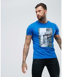 blaues bedrucktes T-Shirt mit einem Rundhalsausschnitt von DARE 2B