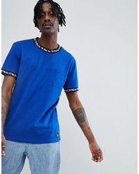 blaues bedrucktes T-Shirt mit einem Rundhalsausschnitt von DC Shoes