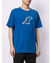 blaues bedrucktes T-Shirt mit einem Rundhalsausschnitt von SPORT b. by agnès b.