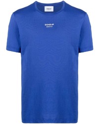 blaues bedrucktes T-Shirt mit einem Rundhalsausschnitt von Dondup