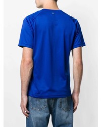 blaues bedrucktes T-Shirt mit einem Rundhalsausschnitt von CK Calvin Klein