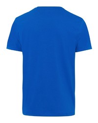 blaues bedrucktes T-Shirt mit einem Rundhalsausschnitt von edc by Esprit