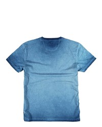 blaues bedrucktes T-Shirt mit einem Rundhalsausschnitt von ENGBERS