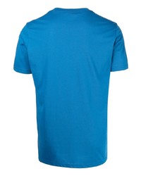 blaues bedrucktes T-Shirt mit einem Rundhalsausschnitt von PS Paul Smith