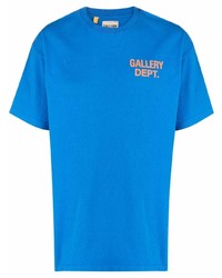 blaues bedrucktes T-Shirt mit einem Rundhalsausschnitt von GALLERY DEPT.