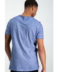 blaues bedrucktes T-Shirt mit einem Rundhalsausschnitt von GARCIA