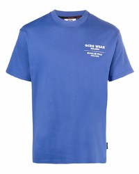 blaues bedrucktes T-Shirt mit einem Rundhalsausschnitt von Gcds