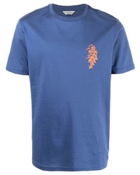 blaues bedrucktes T-Shirt mit einem Rundhalsausschnitt von Gieves & Hawkes