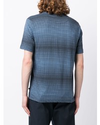 blaues bedrucktes T-Shirt mit einem Rundhalsausschnitt von Ted Baker