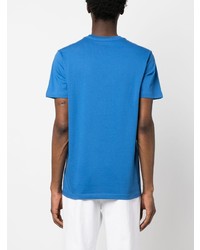 blaues bedrucktes T-Shirt mit einem Rundhalsausschnitt von Paul Smith