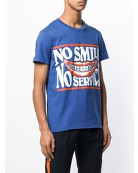 blaues bedrucktes T-Shirt mit einem Rundhalsausschnitt von Stella McCartney