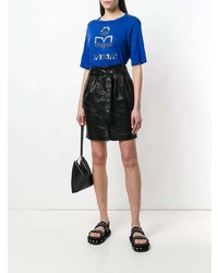 blaues bedrucktes T-Shirt mit einem Rundhalsausschnitt von Isabel Marant Etoile