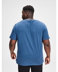 blaues bedrucktes T-Shirt mit einem Rundhalsausschnitt von Jack & Jones