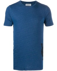 blaues bedrucktes T-Shirt mit einem Rundhalsausschnitt von Lanvin