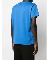 blaues bedrucktes T-Shirt mit einem Rundhalsausschnitt von DSQUARED2