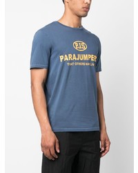 blaues bedrucktes T-Shirt mit einem Rundhalsausschnitt von Parajumpers