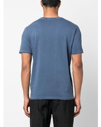 blaues bedrucktes T-Shirt mit einem Rundhalsausschnitt von Parajumpers