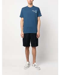 blaues bedrucktes T-Shirt mit einem Rundhalsausschnitt von MC2 Saint Barth