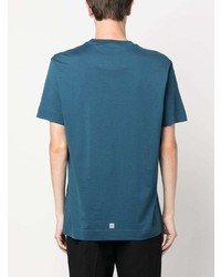 blaues bedrucktes T-Shirt mit einem Rundhalsausschnitt von Givenchy