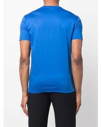 blaues bedrucktes T-Shirt mit einem Rundhalsausschnitt von Emporio Armani