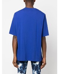 blaues bedrucktes T-Shirt mit einem Rundhalsausschnitt von DSQUARED2