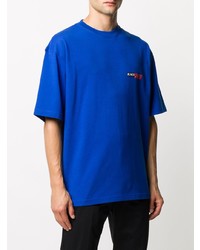 blaues bedrucktes T-Shirt mit einem Rundhalsausschnitt von Balenciaga