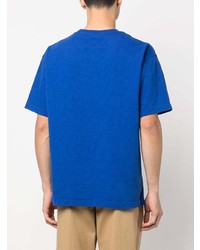 blaues bedrucktes T-Shirt mit einem Rundhalsausschnitt von Closed