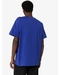 blaues bedrucktes T-Shirt mit einem Rundhalsausschnitt von Gucci