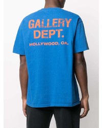 blaues bedrucktes T-Shirt mit einem Rundhalsausschnitt von GALLERY DEPT.