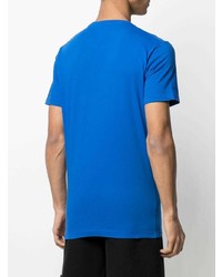 blaues bedrucktes T-Shirt mit einem Rundhalsausschnitt von DSQUARED2