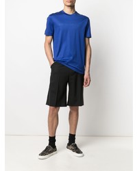 blaues bedrucktes T-Shirt mit einem Rundhalsausschnitt von Emporio Armani