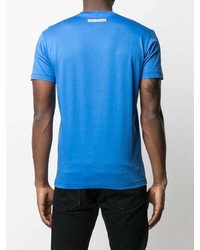 blaues bedrucktes T-Shirt mit einem Rundhalsausschnitt von DSQUARED2