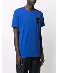 blaues bedrucktes T-Shirt mit einem Rundhalsausschnitt von The North Face