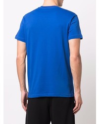 blaues bedrucktes T-Shirt mit einem Rundhalsausschnitt von VERSACE JEANS COUTURE