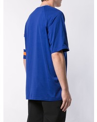 blaues bedrucktes T-Shirt mit einem Rundhalsausschnitt von Givenchy