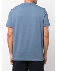 blaues bedrucktes T-Shirt mit einem Rundhalsausschnitt von Michael Kors