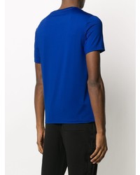 blaues bedrucktes T-Shirt mit einem Rundhalsausschnitt von Michael Kors