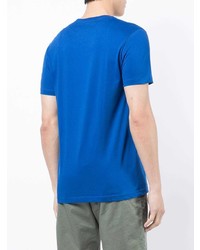 blaues bedrucktes T-Shirt mit einem Rundhalsausschnitt von PS Paul Smith