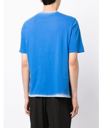 blaues bedrucktes T-Shirt mit einem Rundhalsausschnitt von N°21