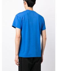 blaues bedrucktes T-Shirt mit einem Rundhalsausschnitt von N°21