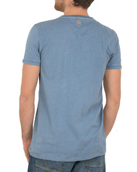blaues bedrucktes T-Shirt mit einem Rundhalsausschnitt von NAGANO T-Shirt »OYAMA«