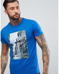 blaues bedrucktes T-Shirt mit einem Rundhalsausschnitt von DARE 2B