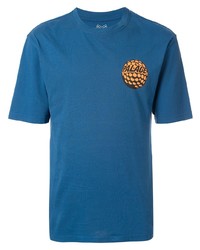 blaues bedrucktes T-Shirt mit einem Rundhalsausschnitt von Palace